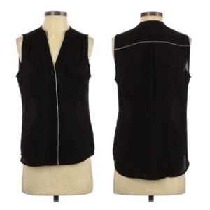 H&M Black Button-up Blouse: Size 8